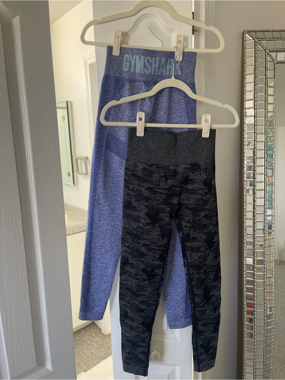 2 for 1! Gymshark Blue and Black Camo Leggings